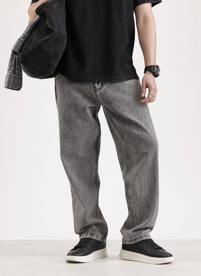 Classic Loose Fit Denim Jeans   |  Grey